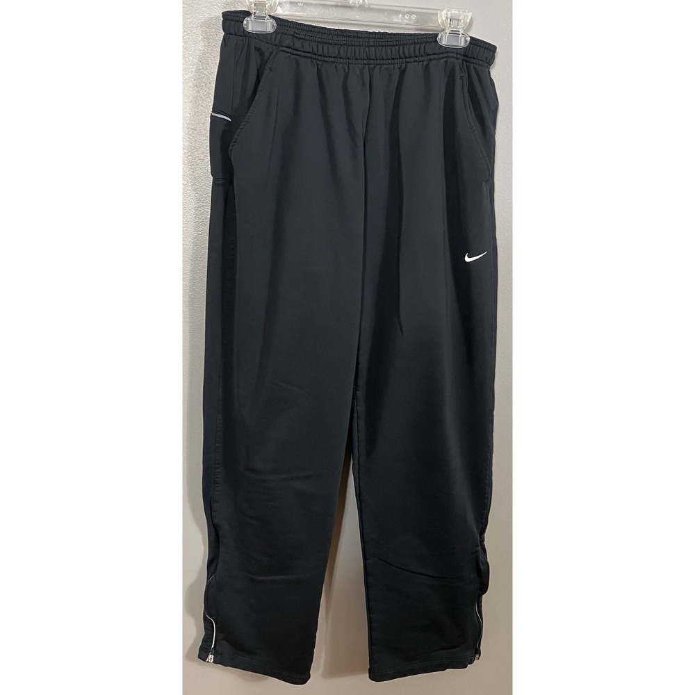 Nike Running Pants Women's L Black‎ Dri-FIT Running Joggers Zip Ankle 339669-475
